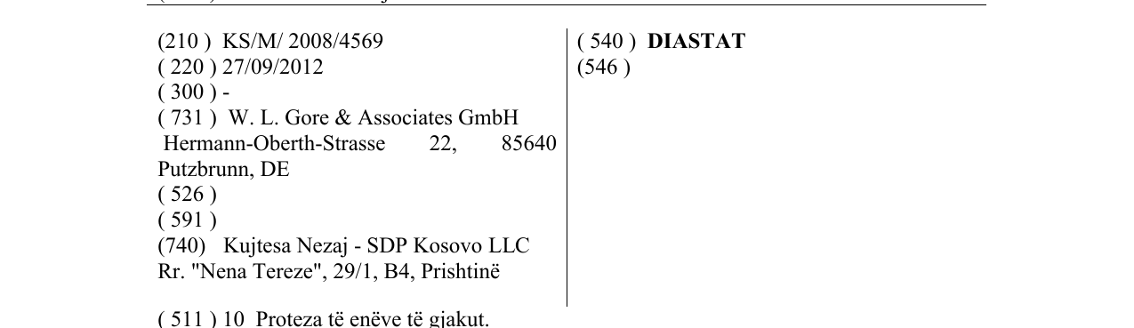 Zëri i markës DIASTAT në buletin
