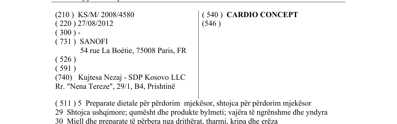 Zëri i markës CARDIO CONCEPT në buletin
