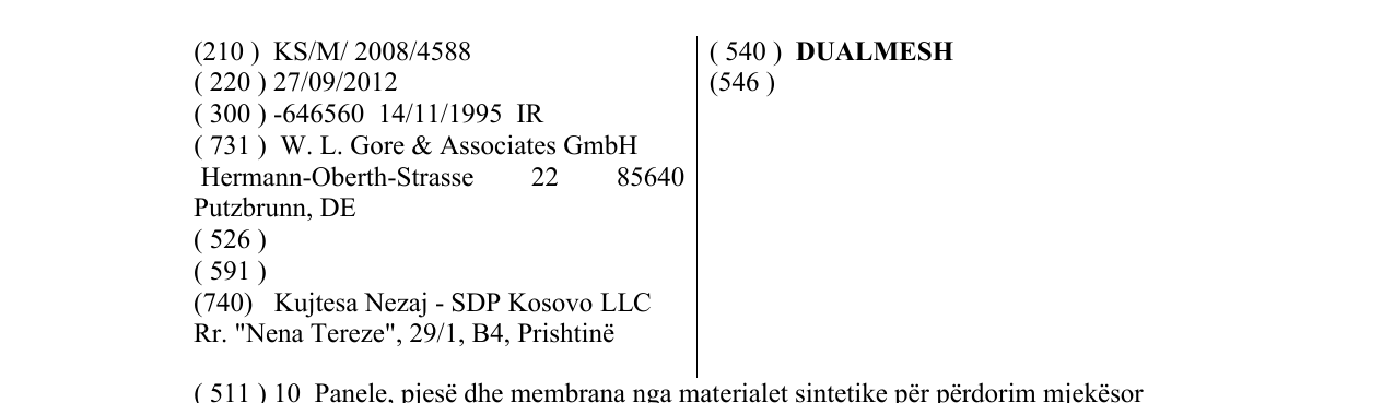 Zëri i markës DUALMESH në buletin