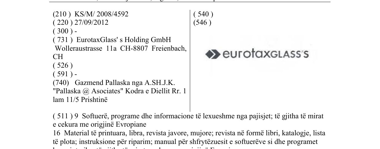 Zëri i markës eurotaxGLASS'S në buletin