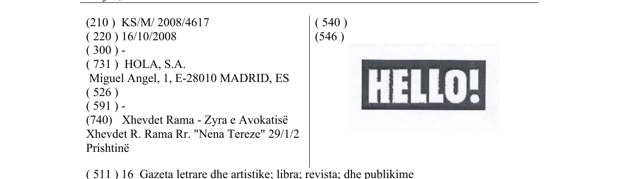 Zëri i markës HELLO! në buletin