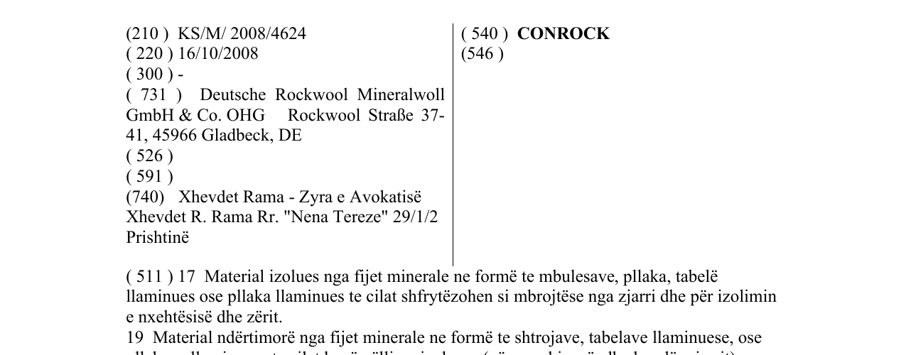 Zëri i markës CONROCK në buletin