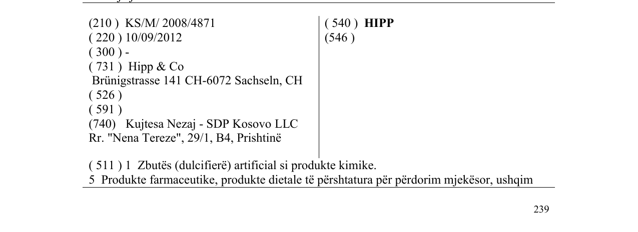 Zëri i markës HIPP në buletin