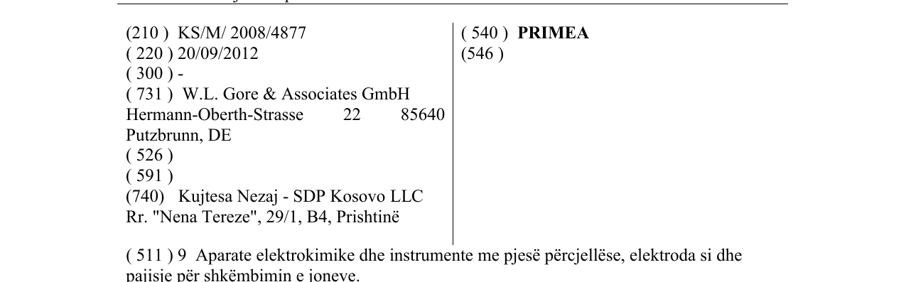 Zëri i markës PRIMEA në buletin