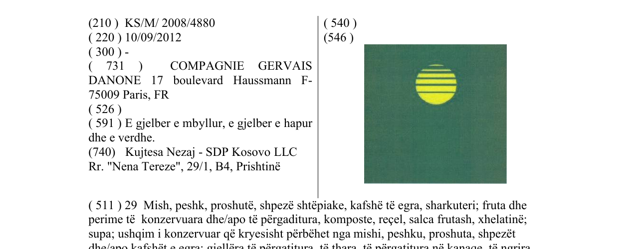 Zëri i markës Markë figurative në buletin