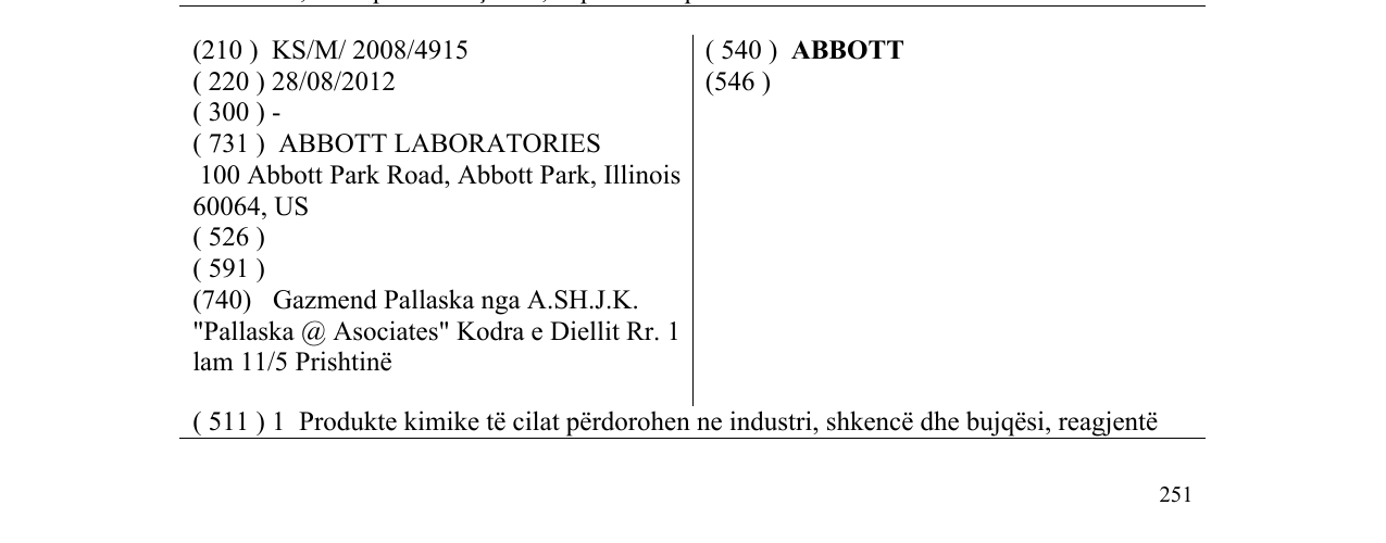 Zëri i markës ABBOTT në buletin