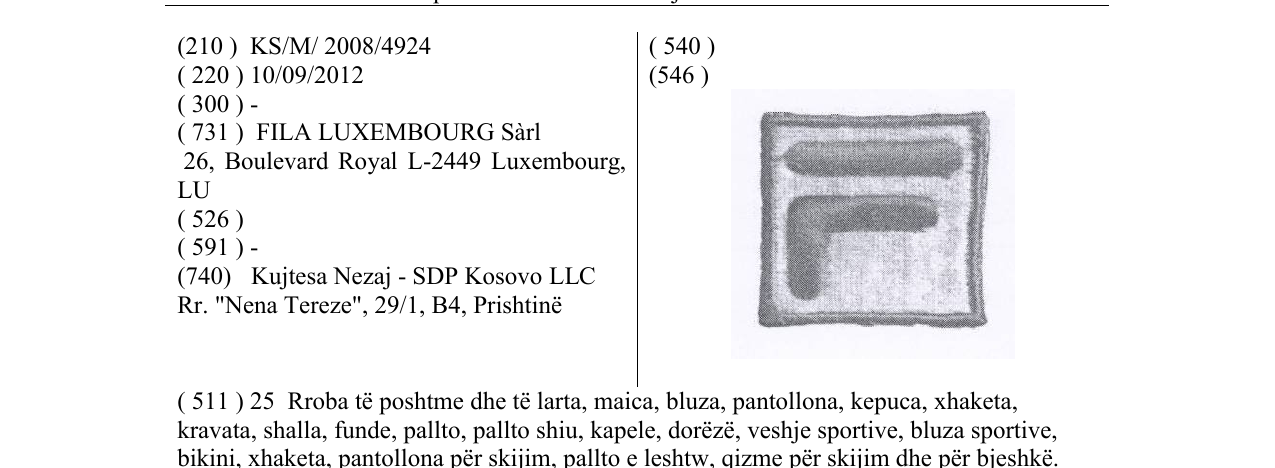 Zëri i markës F në buletin