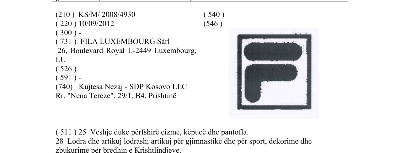 Zëri i markës F në buletin