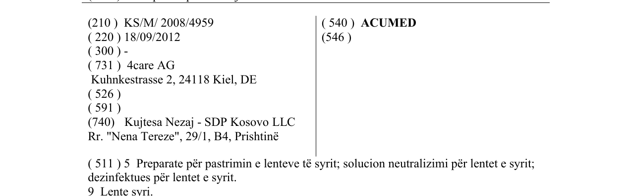 Zëri i markës ACUMED në buletin