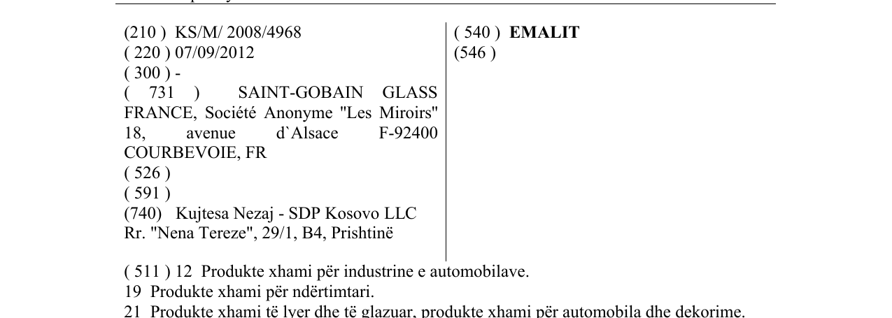 Zëri i markës EMALIT në buletin