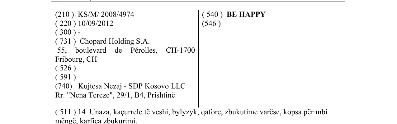 Zëri i markës BE HAPPY në buletin