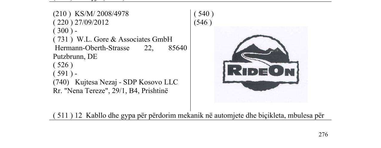 Zëri i markës RIDEON në buletin