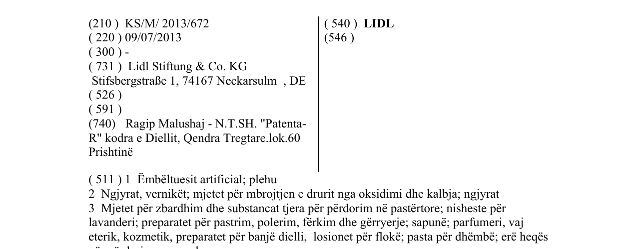 Zëri i markës LIDL në buletin