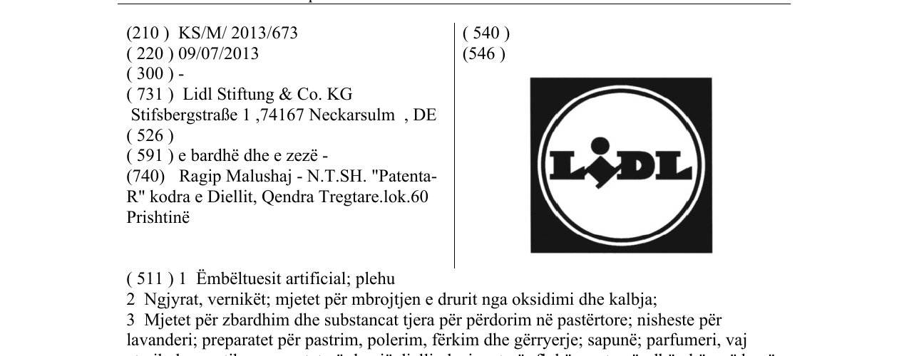 Zëri i markës LiDL në buletin