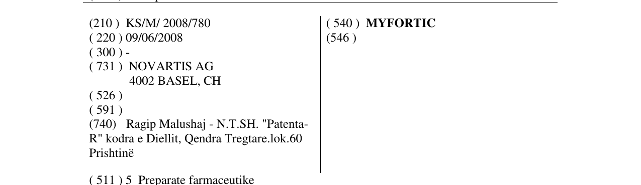 Zëri i markës MYFORTIC në buletin