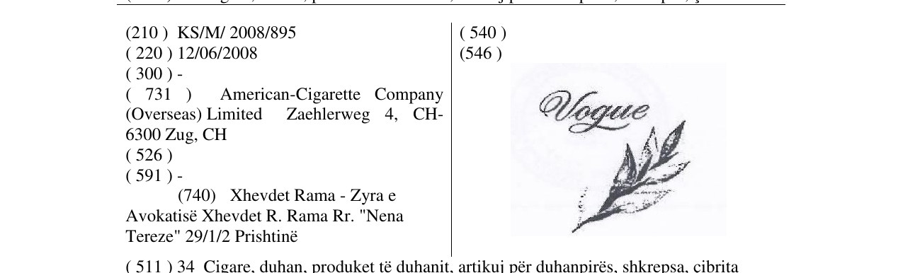 Zëri i markës VOGUE në buletin