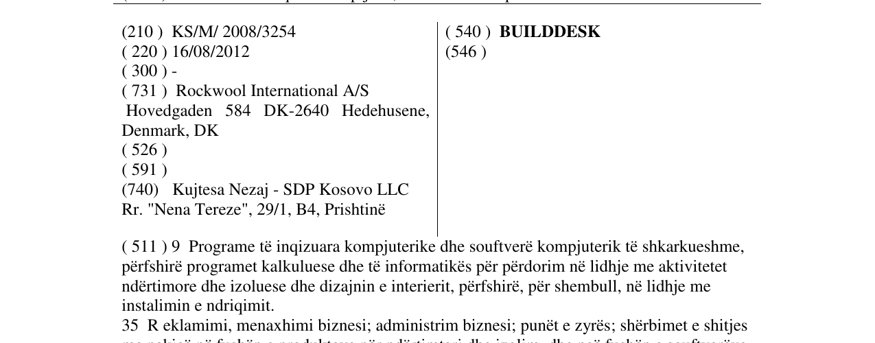 Zëri i markës BUILDDESK në buletin