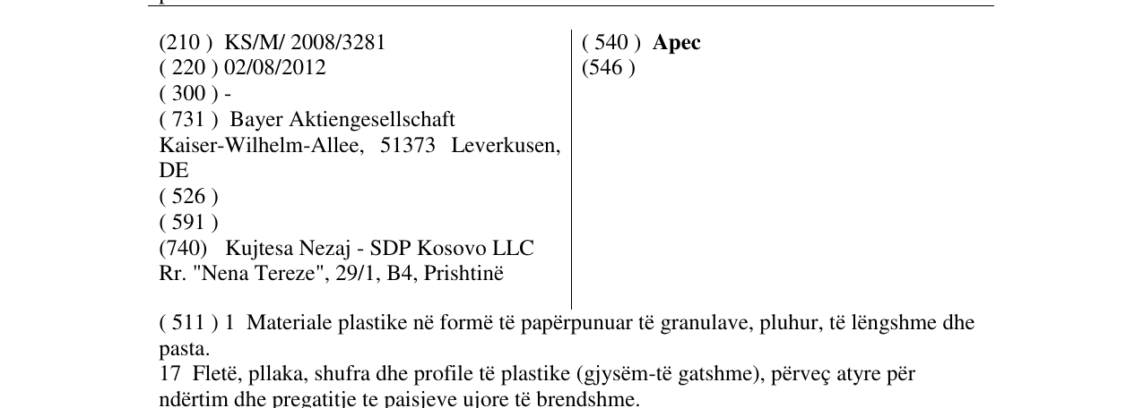 Zëri i markës Apec në buletin