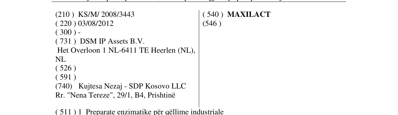 Zëri i markës MAXILACT në buletin