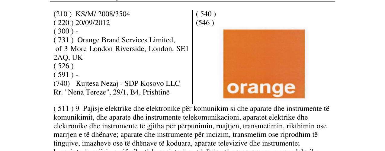 Zëri i markës orange në buletin