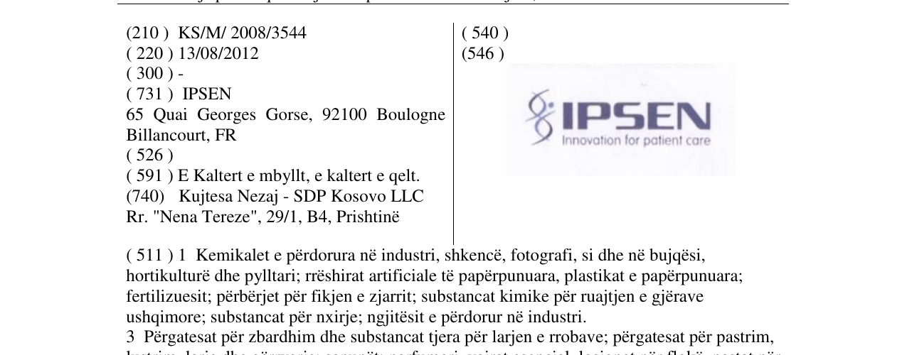 Zëri i markës IPSEN në buletin