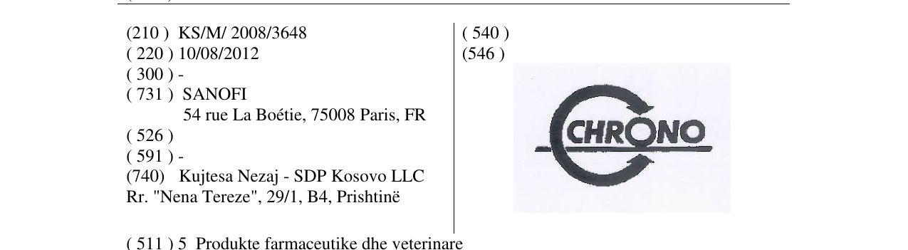 Zëri i markës CHRONO në buletin