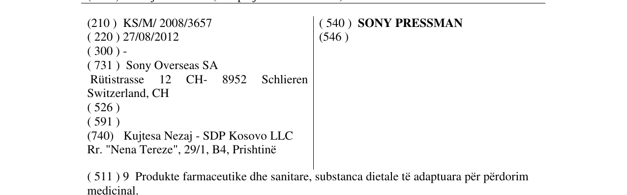 Zëri i markës SONY PRESSMAN në buletin