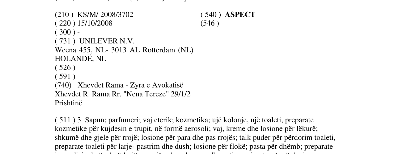 Zëri i markës ASPECT në buletin