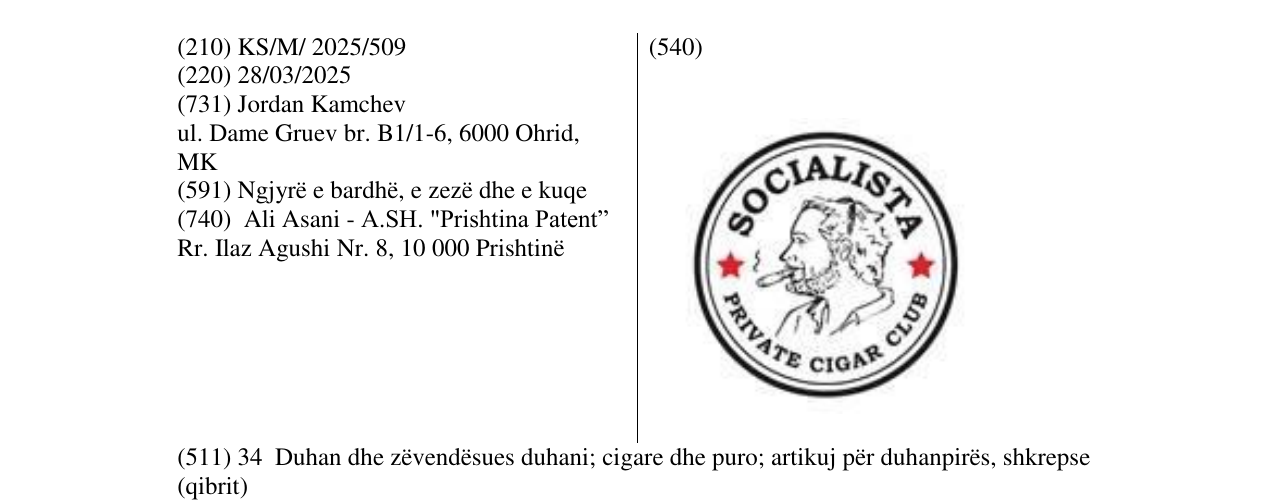 Zëri i markës SOCIALISTA në buletin