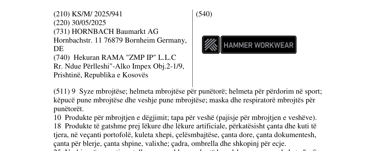 Zëri i markës HAMMER WORKWEAR në buletin