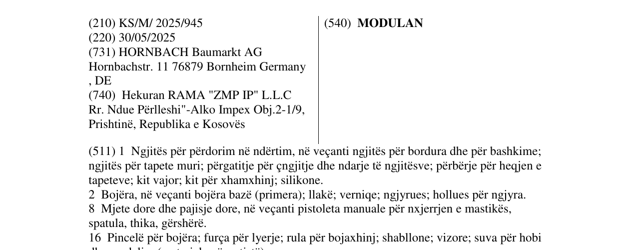 Zëri i markës MODULAN në buletin