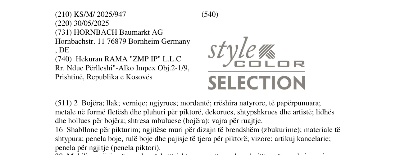 Zëri i markës style COLOR SELECTION në buletin