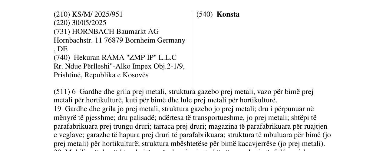 Zëri i markës Konsta në buletin