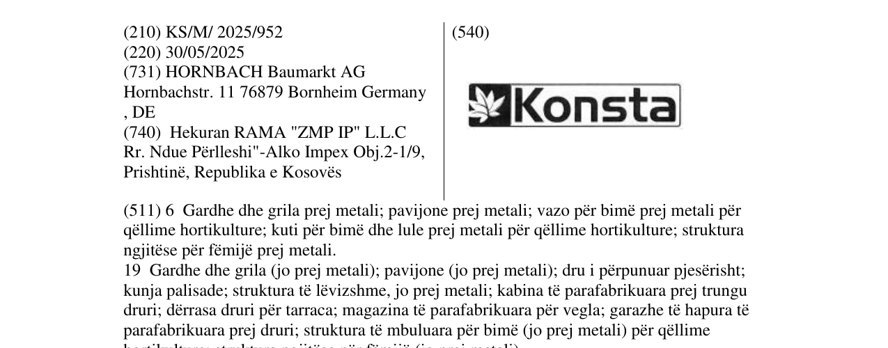 Zëri i markës KONSTA në buletin