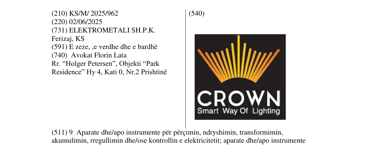 Zëri i markës CROWN Smart way of lighting në buletin