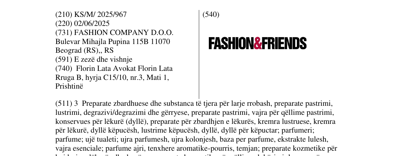 Zëri i markës FASHION &FRIENDS në buletin