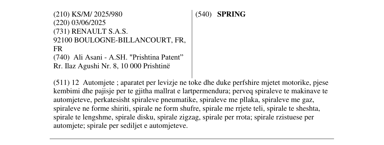 Zëri i markës SPRING në buletin