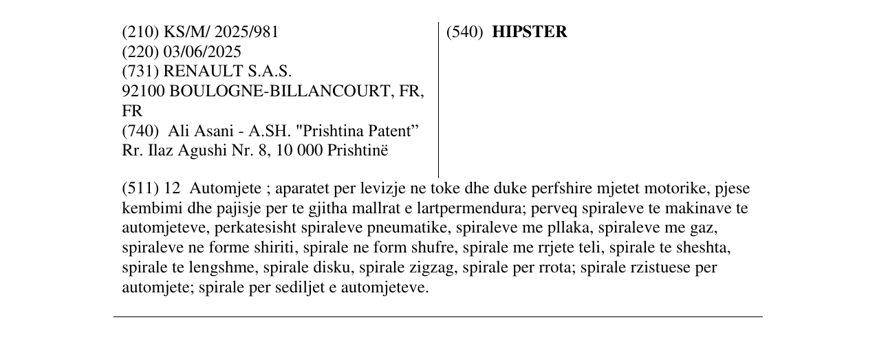 Zëri i markës HIPSTER në buletin
