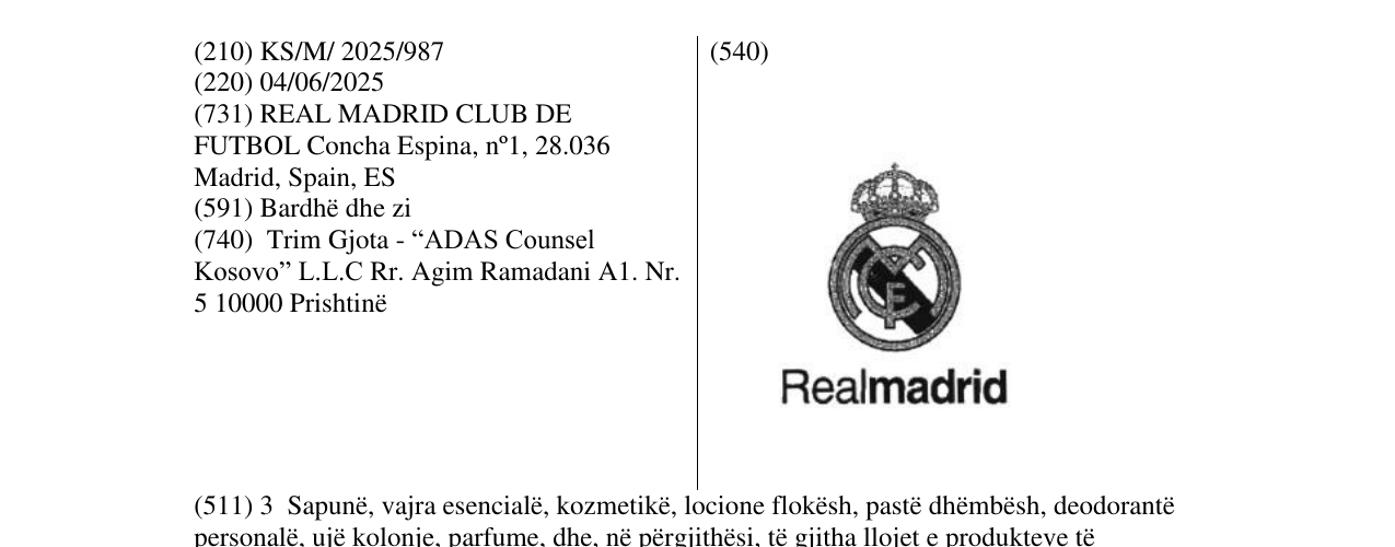 Zëri i markës Realmadrid në buletin