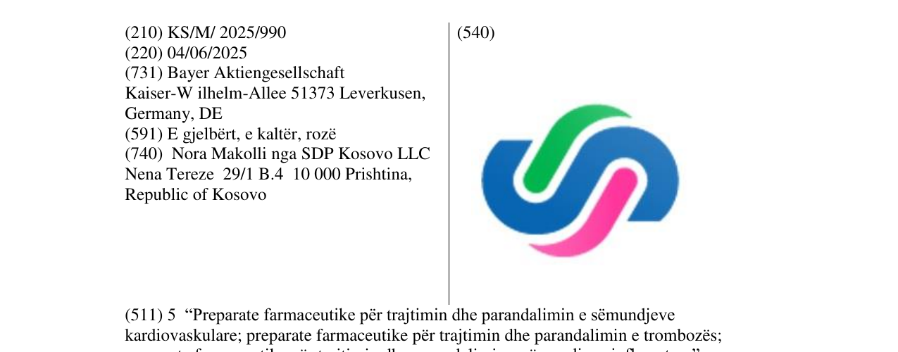 Zëri i markës ASUNDEXIAN në buletin