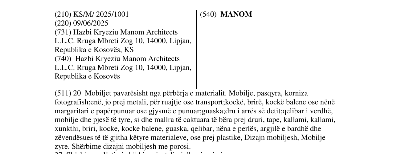 Zëri i markës MANOM në buletin
