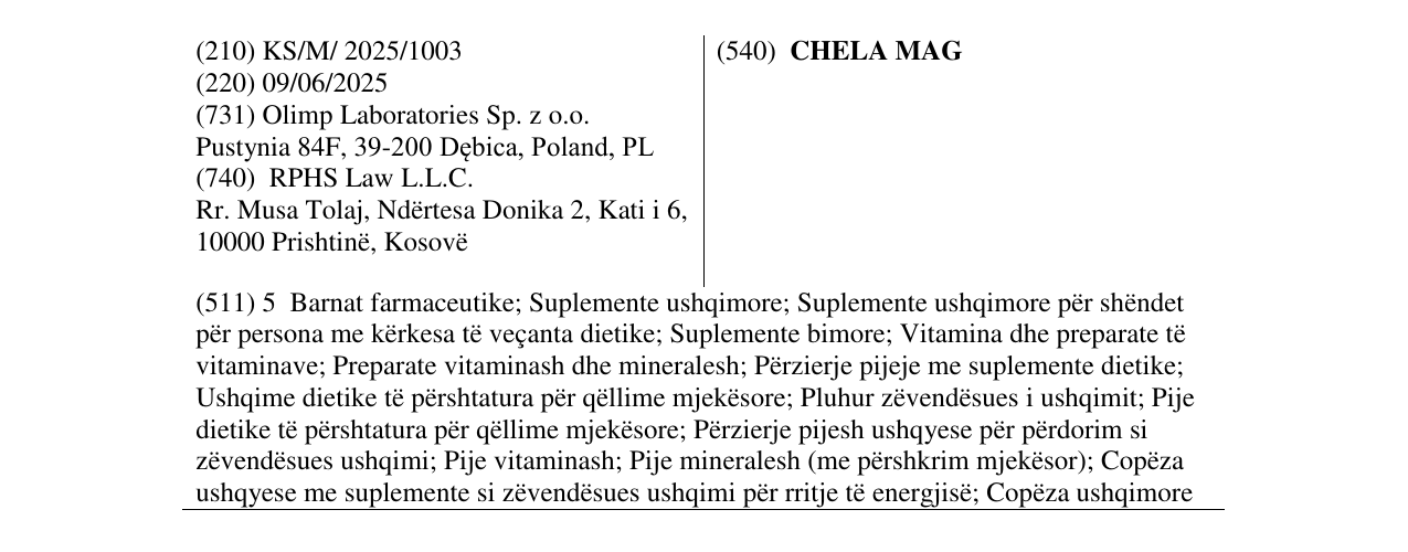 Zëri i markës CHELA MAG në buletin