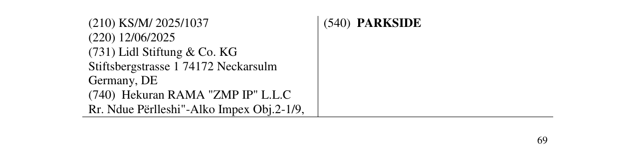 Zëri i markës PARKSIDE në buletin