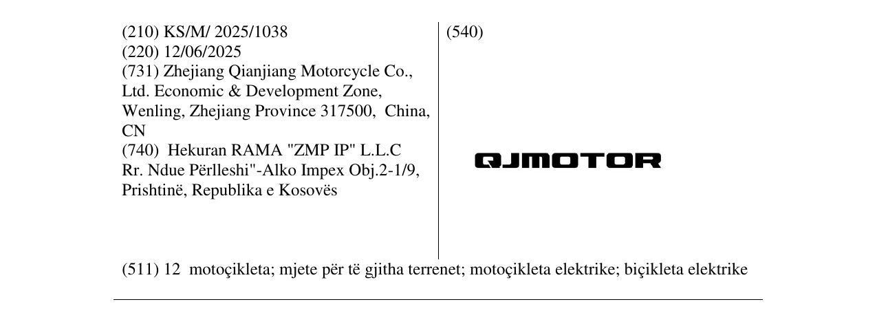 Zëri i markës QJMOTOR në buletin