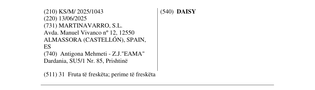 Zëri i markës DAISY në buletin