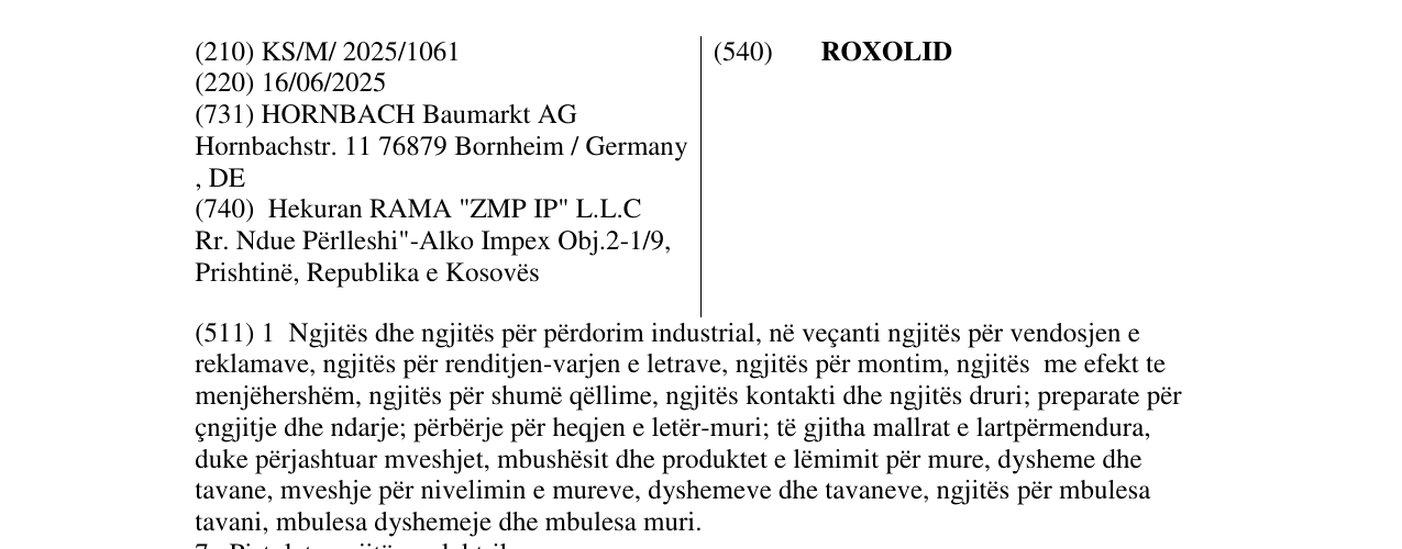 Zëri i markës ROXOLID në buletin
