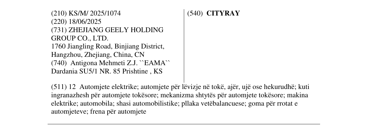 Zëri i markës CITYRAY në buletin