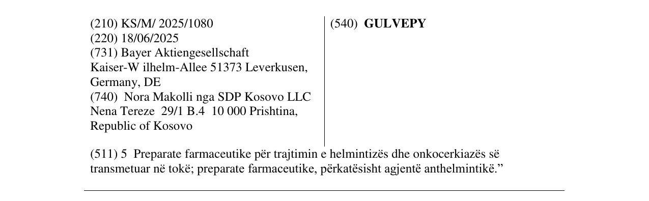 Zëri i markës GULVEPY në buletin