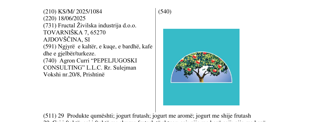 Zëri i markës FRUCTAL në buletin
