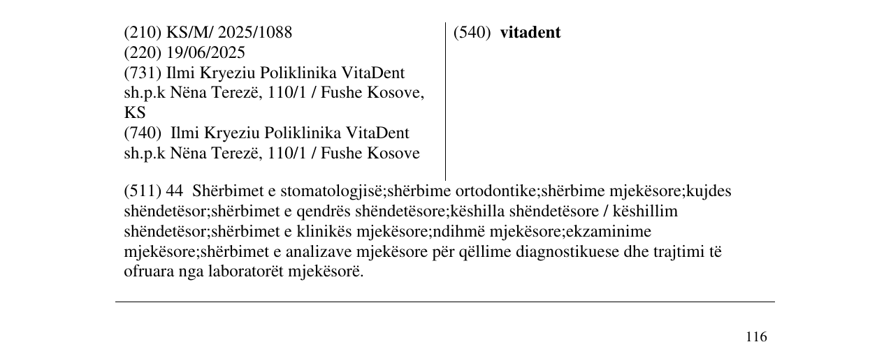 Zëri i markës vitadent në buletin